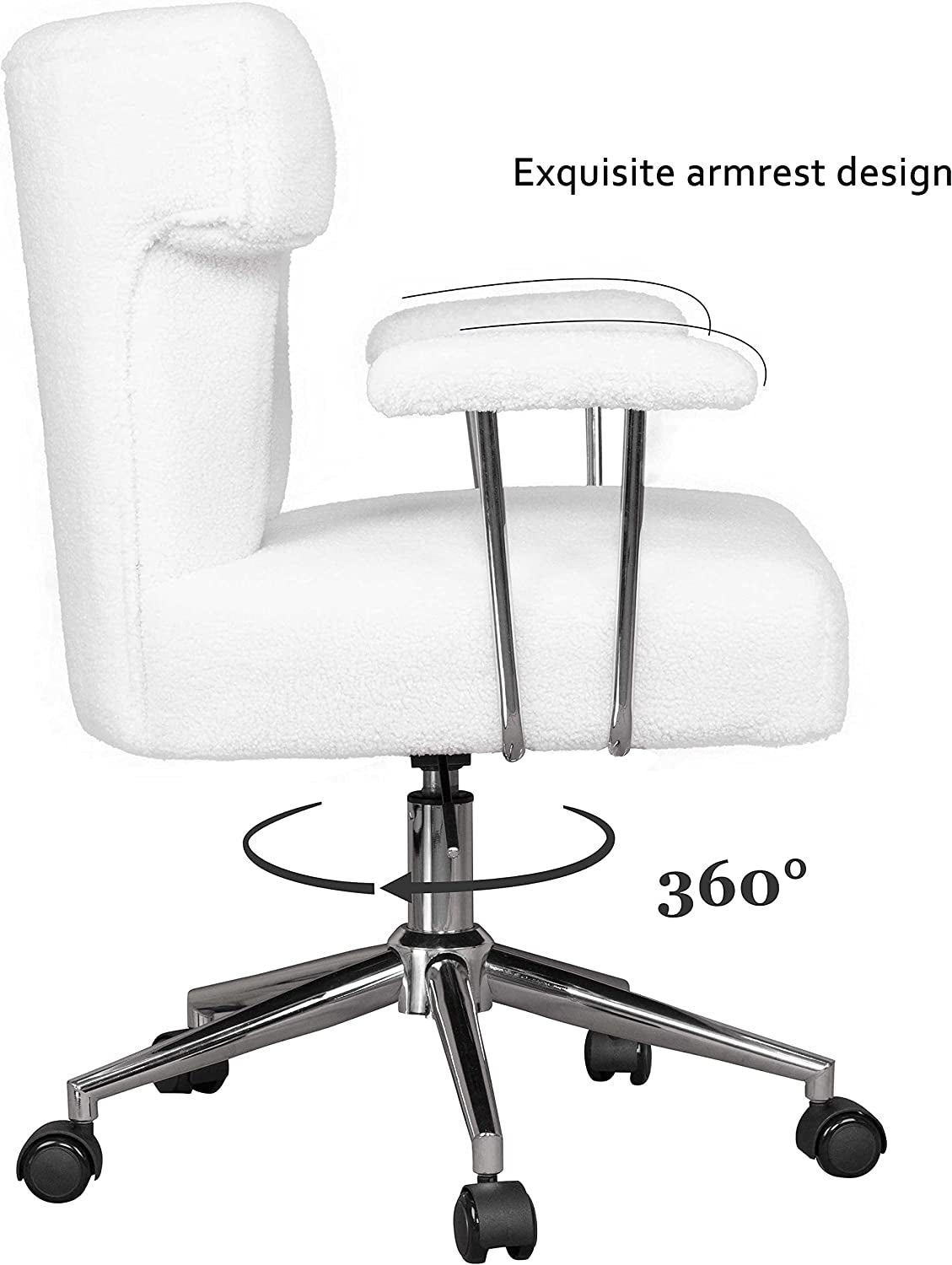 Faux Fur Swivel Chairs for Home Office-3