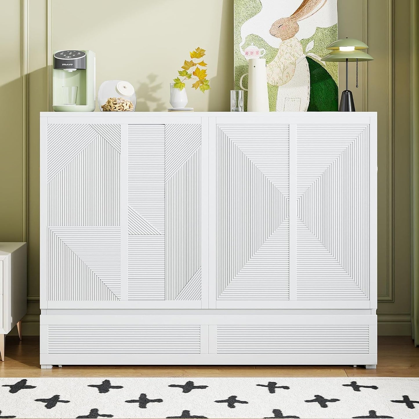 Farmhouse Full Size Murphy Bed with Charging Station-6