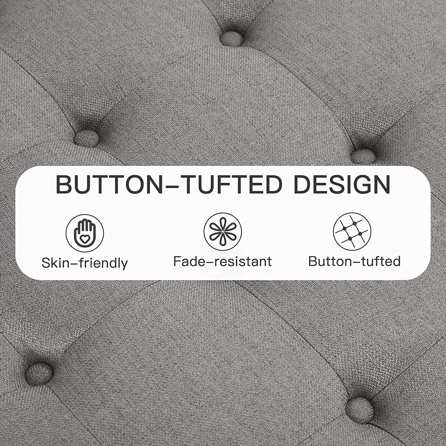 Grey Tufted Ottoman with Storage and Tray-3