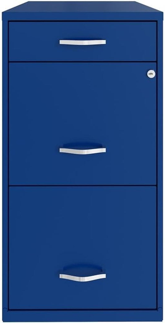Space Solutions 18In Deep 3 Drawer Metal Organizer File Cabinet Blue, Letter Size, Fully Assembled-0