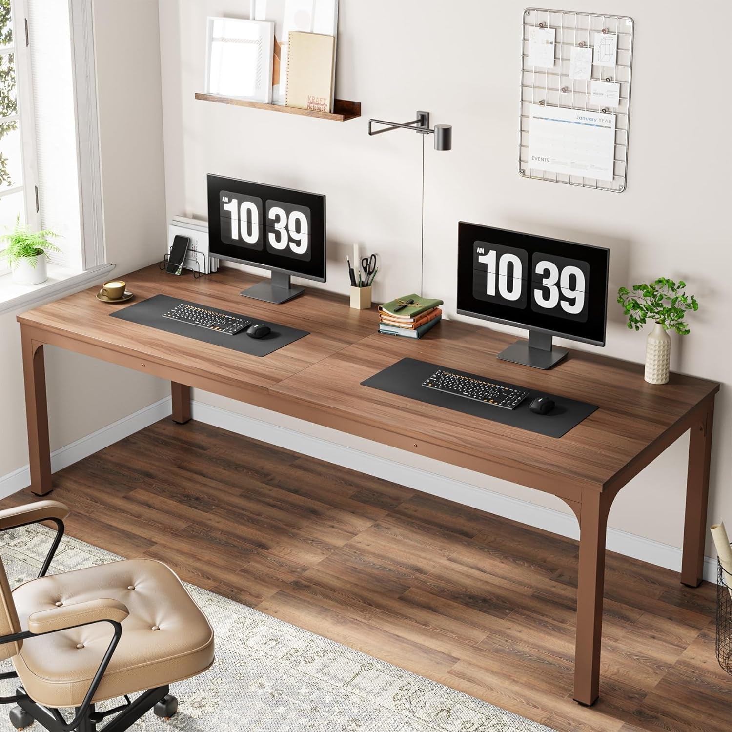 78.7 Inches Extra Long Computer Desk 2 Person Desk, Double Long Desk, Workstaion for Home Office-2