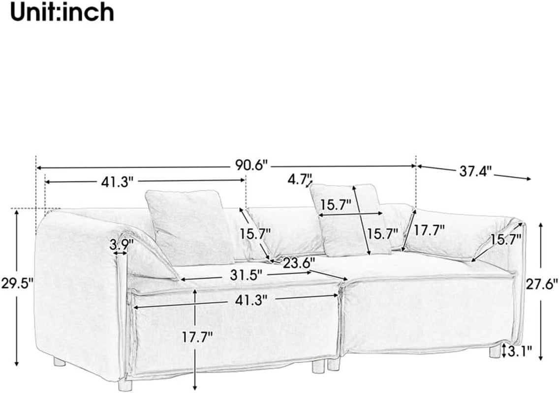 2 - Piece Living Room Set with 4 Tosiing Pillows, Upholstery, Suitable for Living Room,Green (D as Shown)-2