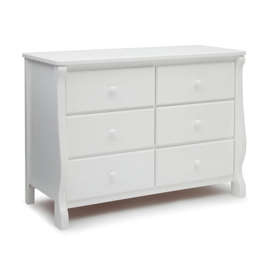 Universal 6 Drawer Dresser with Interlocking Drawers - Greenguard Gold Certified, White-0