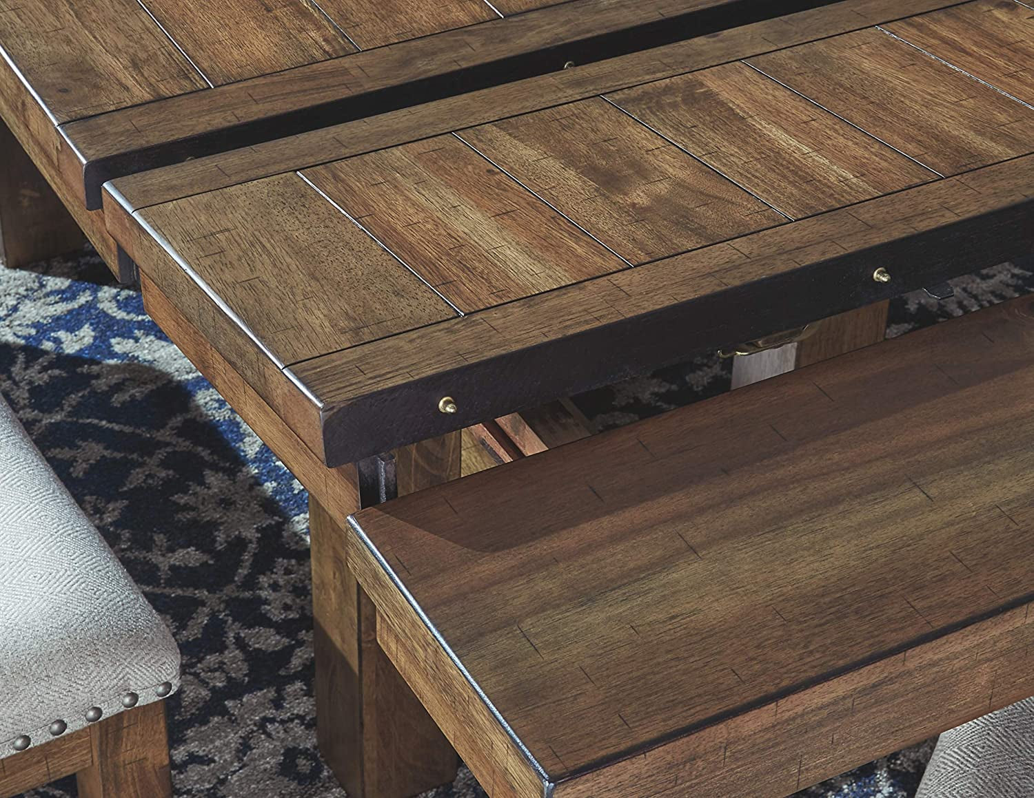 Moriville Farmhouse Dining Extension Table, Seats up to 8-3