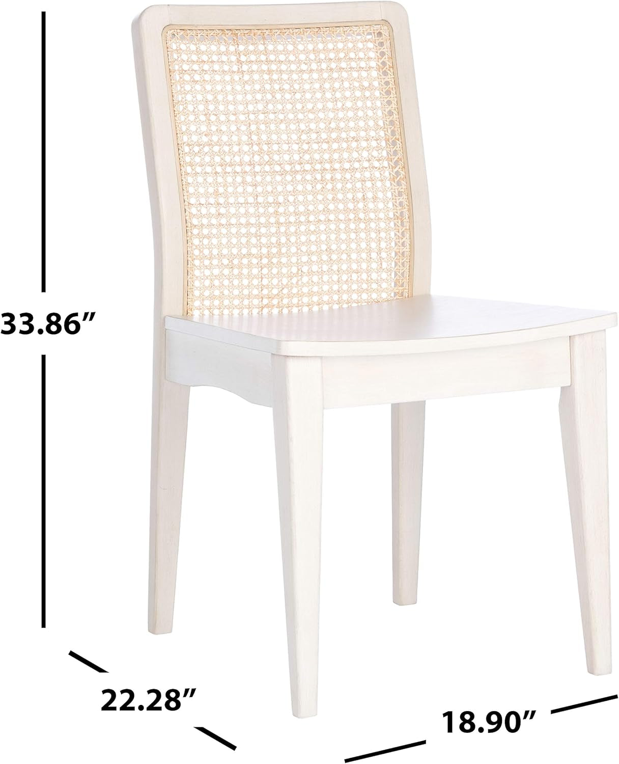 Home Collection Benicio White/Natural Rattan Dining Chair (Set of 2) DCH1005B-SET2-2