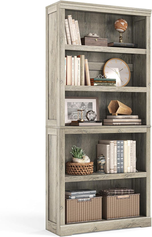 5-Shelf Bookcase, Bookshelves Floor Standing Display Storage Shelves 68 in Tall Bookcase Home Decor Furniture for Home Office, Living Room, Bed Room - Light Brown-0