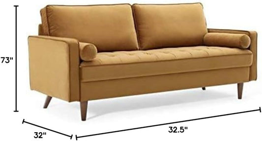 EEI-3764-COG Valour Performance Velvet Sofa, Cognac-1