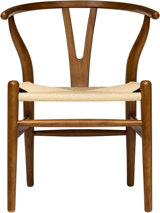 Hans Wegner Woven Seat Chair, Walnut/Natural-1