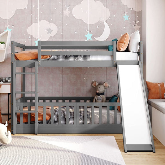 Twin Metal Bunk Bed Frame, Black-0