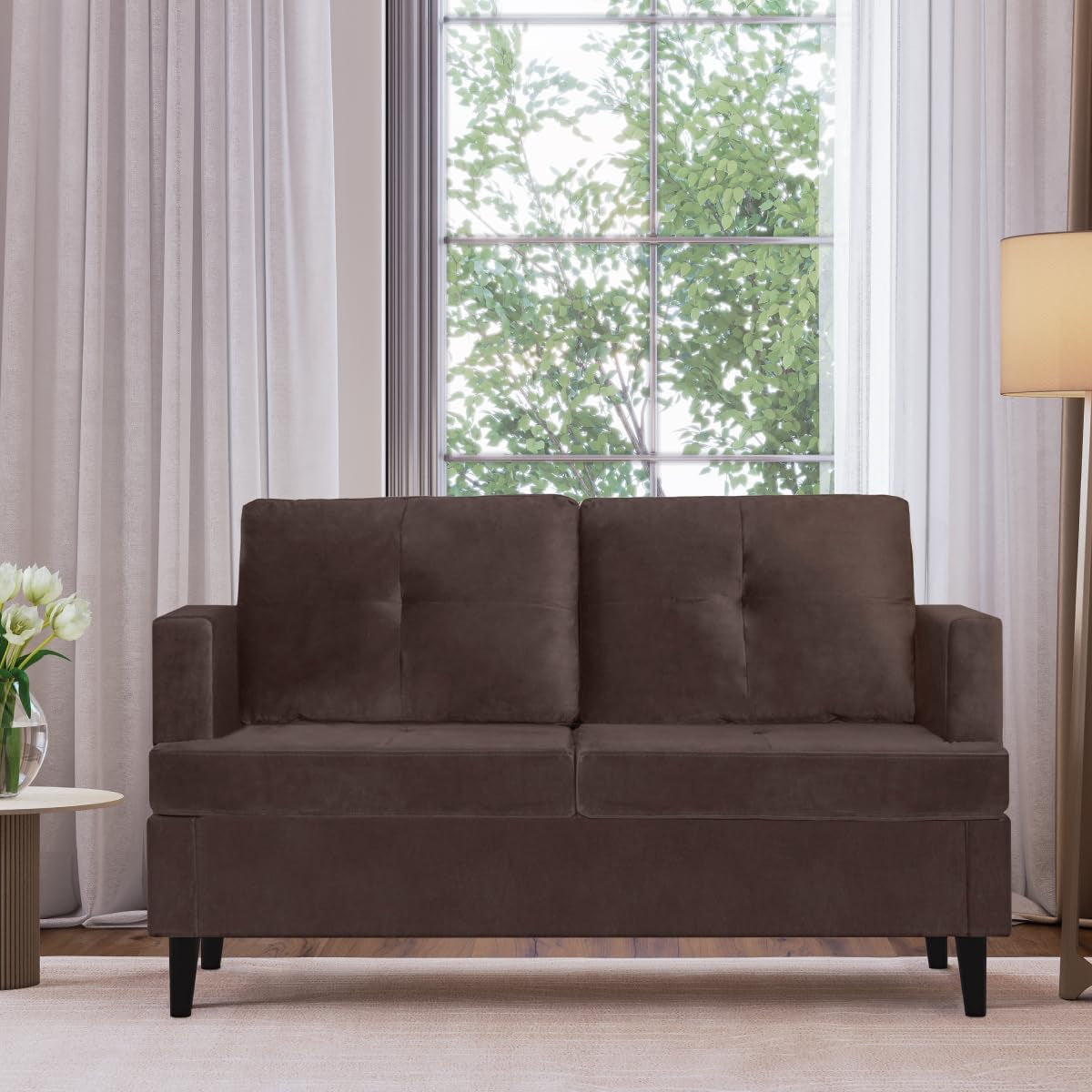 Velvet Small Loveseat: Perfect for Small Spaces-0