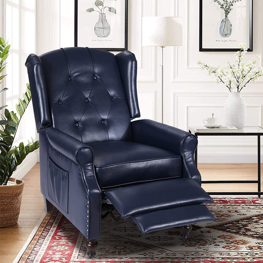 Wingback Recliner Chair with Massage and Heat (PU Leather)-0