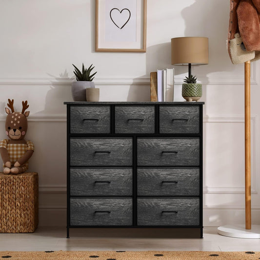 Faux Wood Dresser with 9 Drawers-0