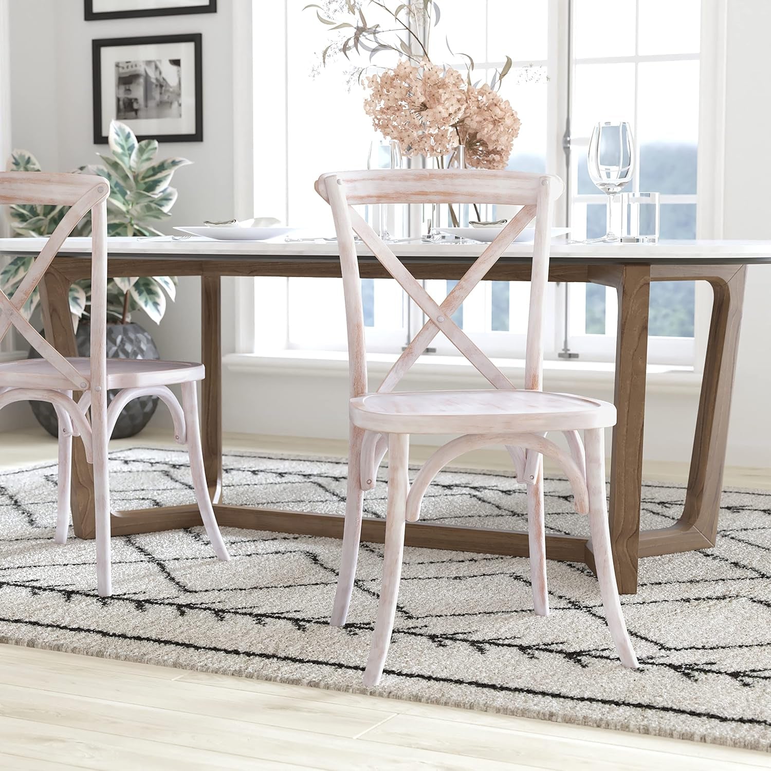 2-Pack Lime Wash X-Back Chair-1