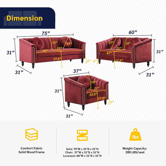 3 Piece Living Room Set-1