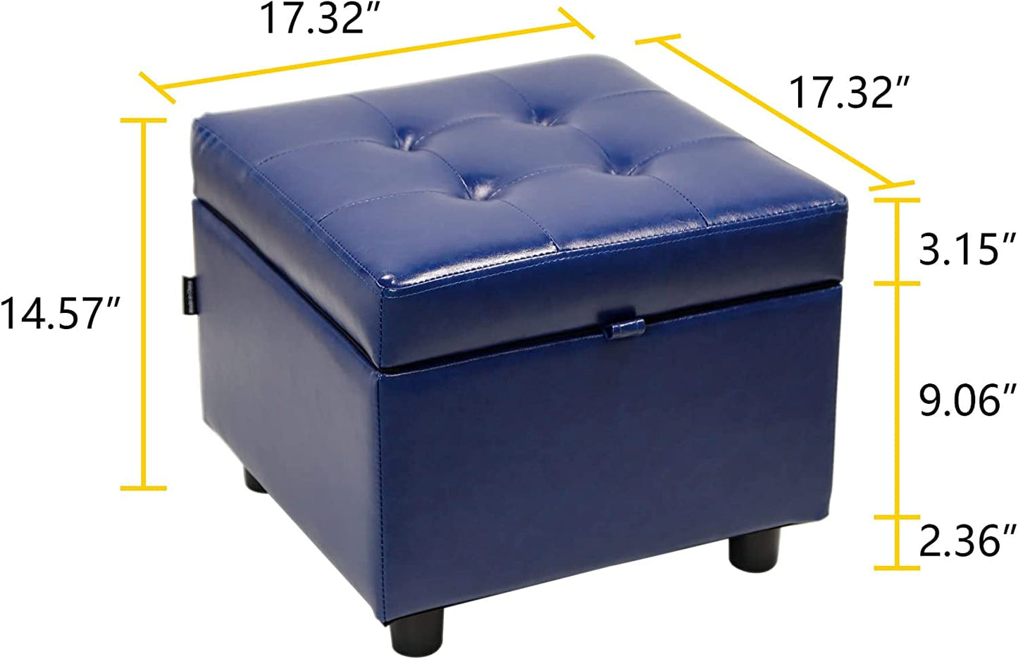 Luxury Leather Storage Ottoman Foot Rest Cube-2
