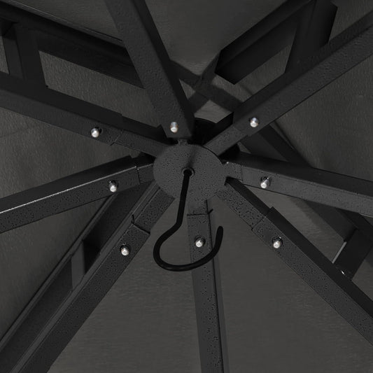 Outdoor Garden Gazebo for Patios with Stable Steel Frame(11X11, Dark Gray)-1