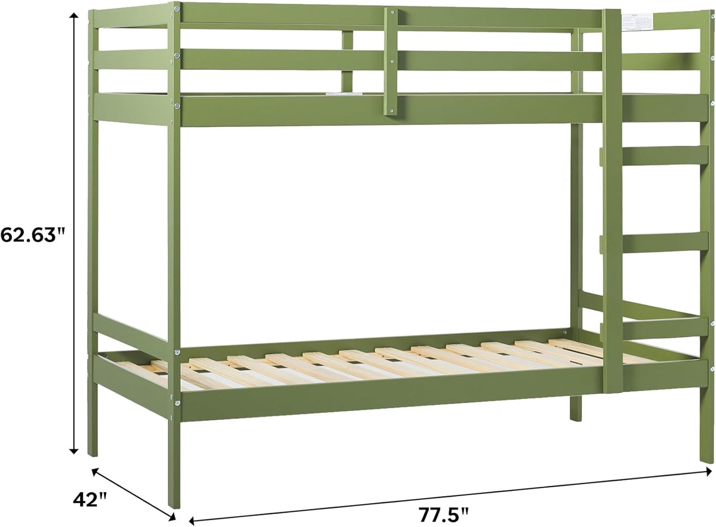 Modern Twin-Size Children'S Bed Frame Bedroom, Twin-Size, Olive Green-2