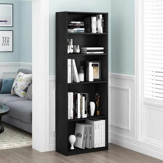 JAYA Black 5-Tier Bookcase for Home-1