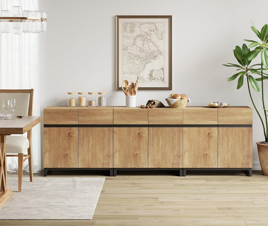 Oak 3-in-1 Modern Sideboard Buffet Cabinet with Shelf-1