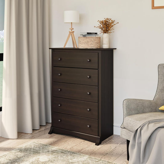 Espresso 5-Drawer Chest with Wide Top-1