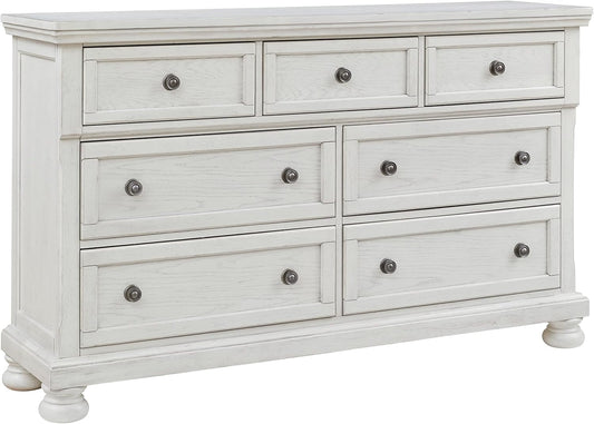 Robbinsdale Traditional 7 Drawer Dresser, Antique White-0