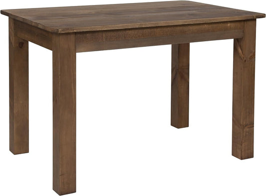 HERCULES 46" X 30" Rectangular Antique Rustic Solid Pine Farm Dining Table-0