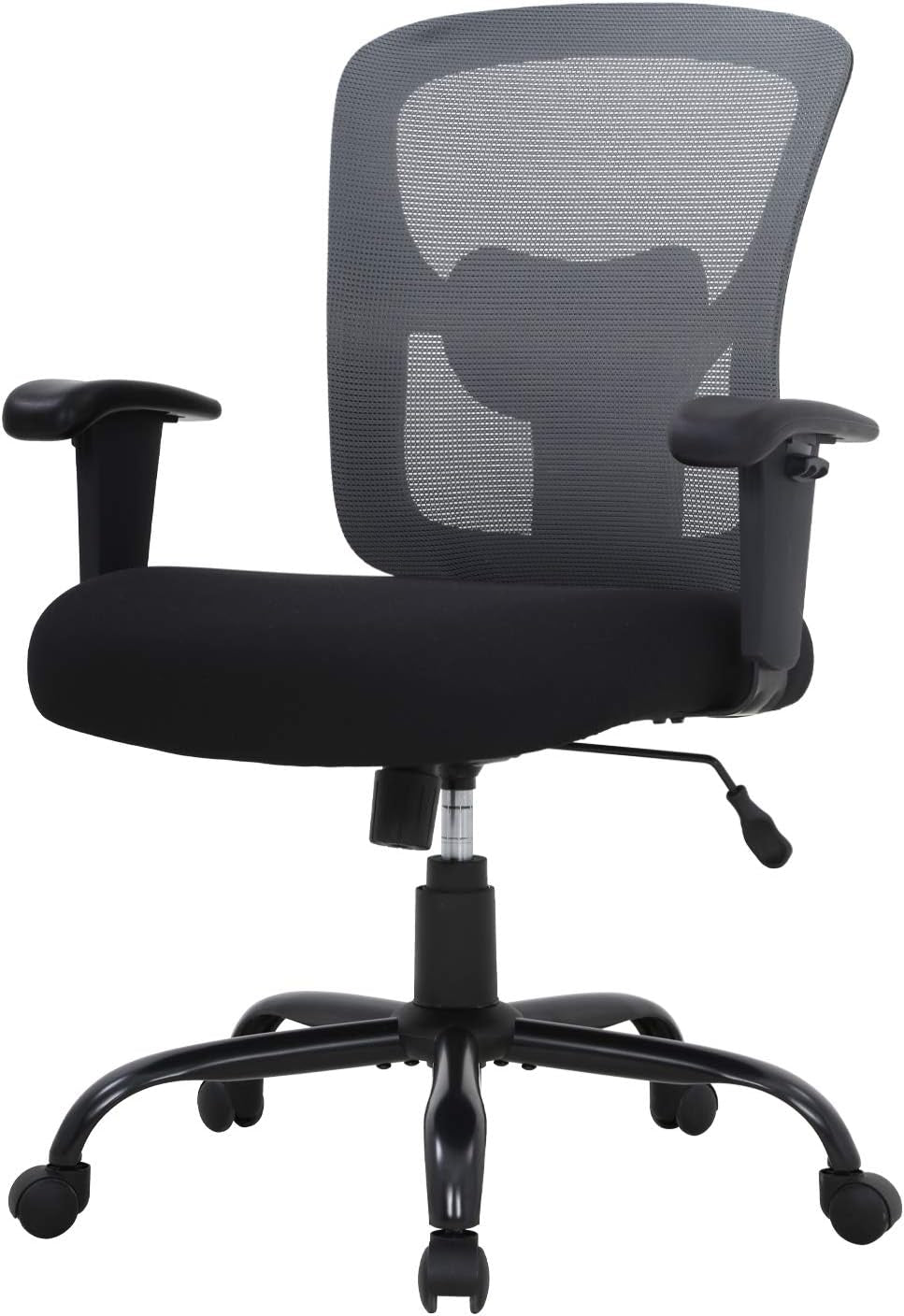 Big and Tall Office Chair 500Lbs Desk Chair Mesh Computer Chair with Lumbar Support Wide Seat Adjust Arms Rolling Swivel High Back Task Executive Ergonomic Chair for Home Office (Grey)-0