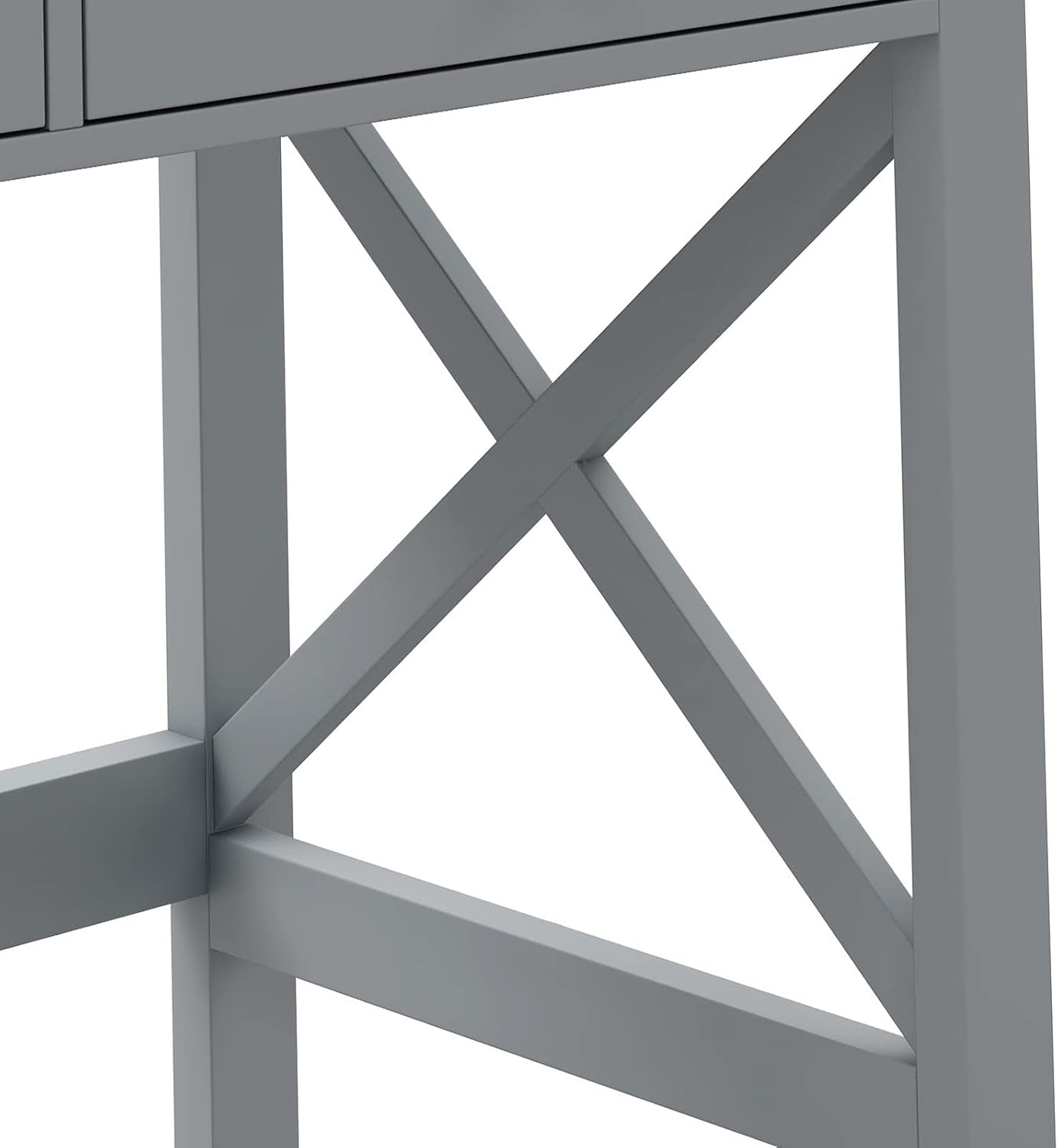 Home Office Desk Writing Computer Table Modern Design Desk with Drawers (Grey)-4