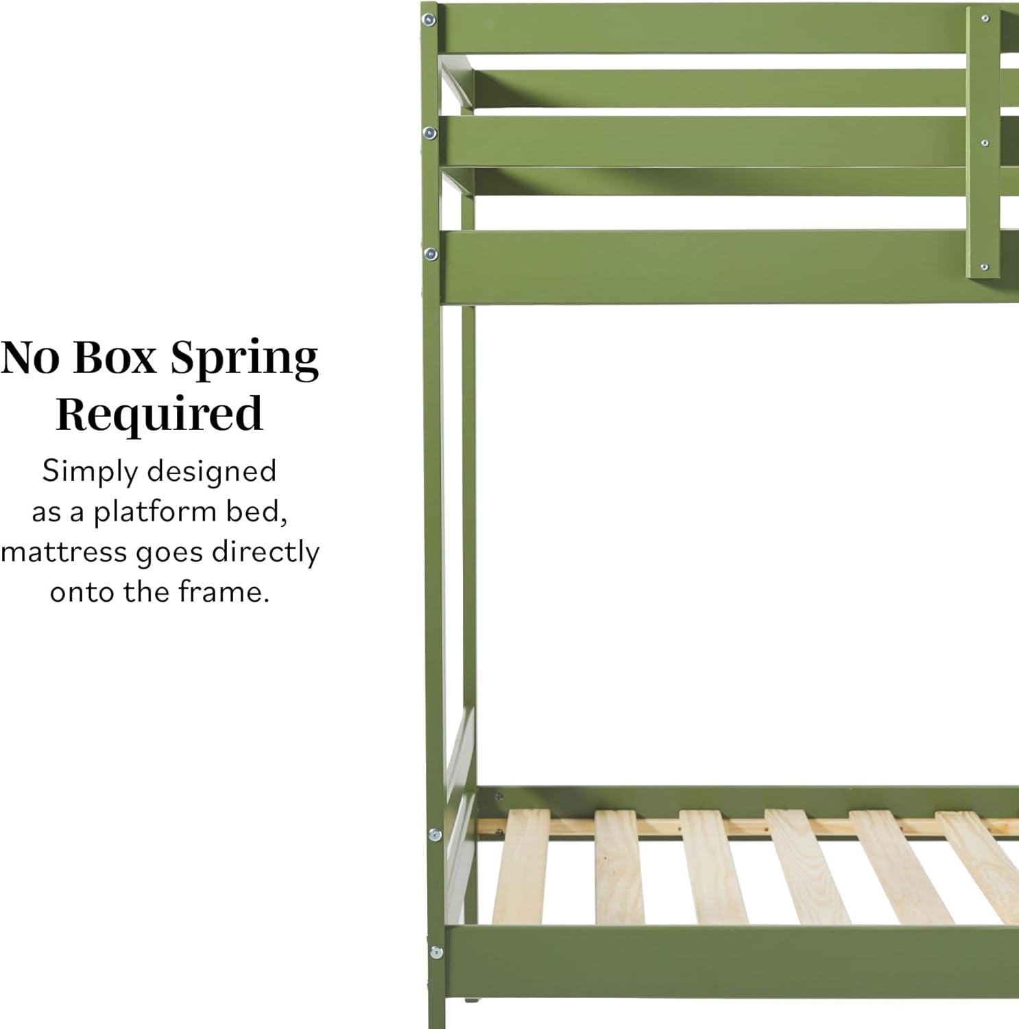 Modern Twin-Size Children'S Bed Frame Bedroom, Twin-Size, Olive Green-4