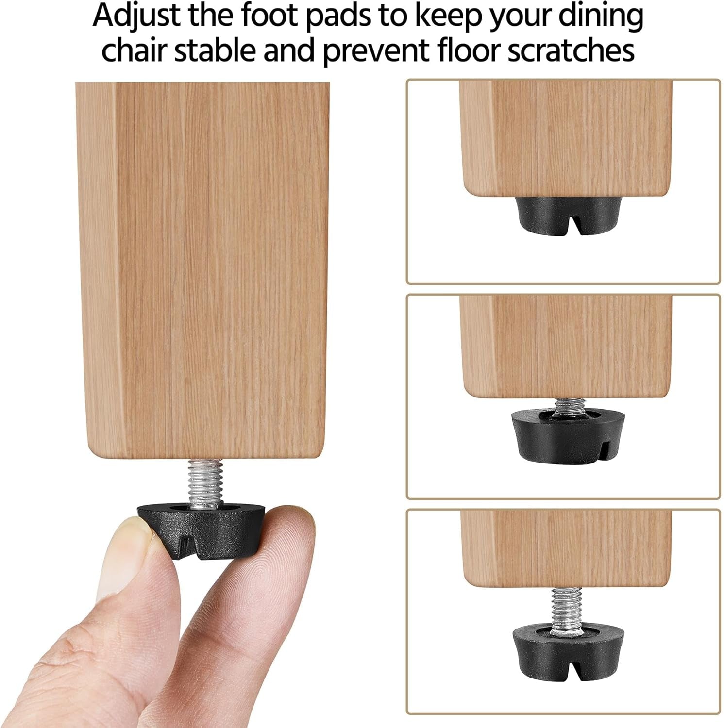 Dining Chairs Set of 2 Button Tufted Parsons Kitchen Chairs Upholstered Fabric Dining Room Chairs with Solid Wood Legs and Padded Seat for Dining Room, Kitchen, Restaurant, 1 Package, Blue-3