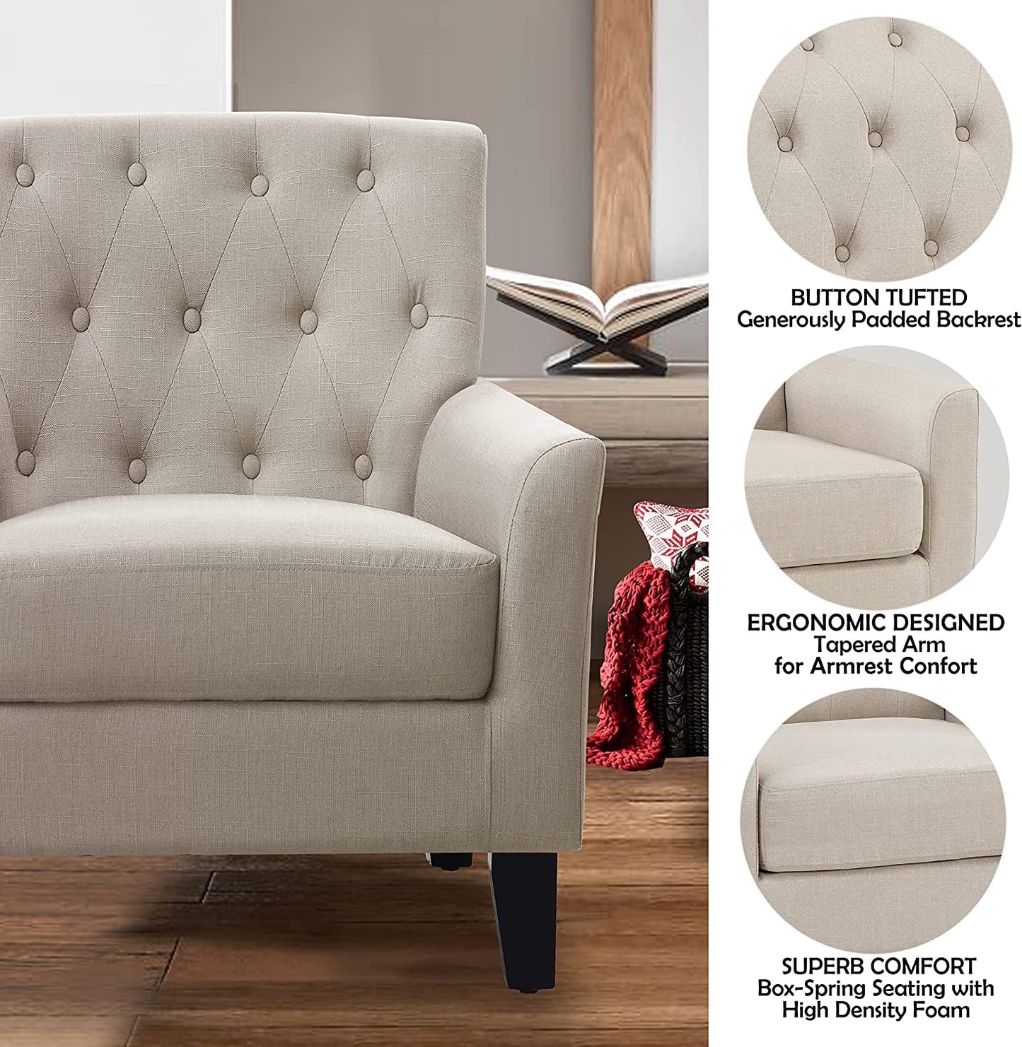 Comfy Beige Accent Chairs for Small Spaces-1