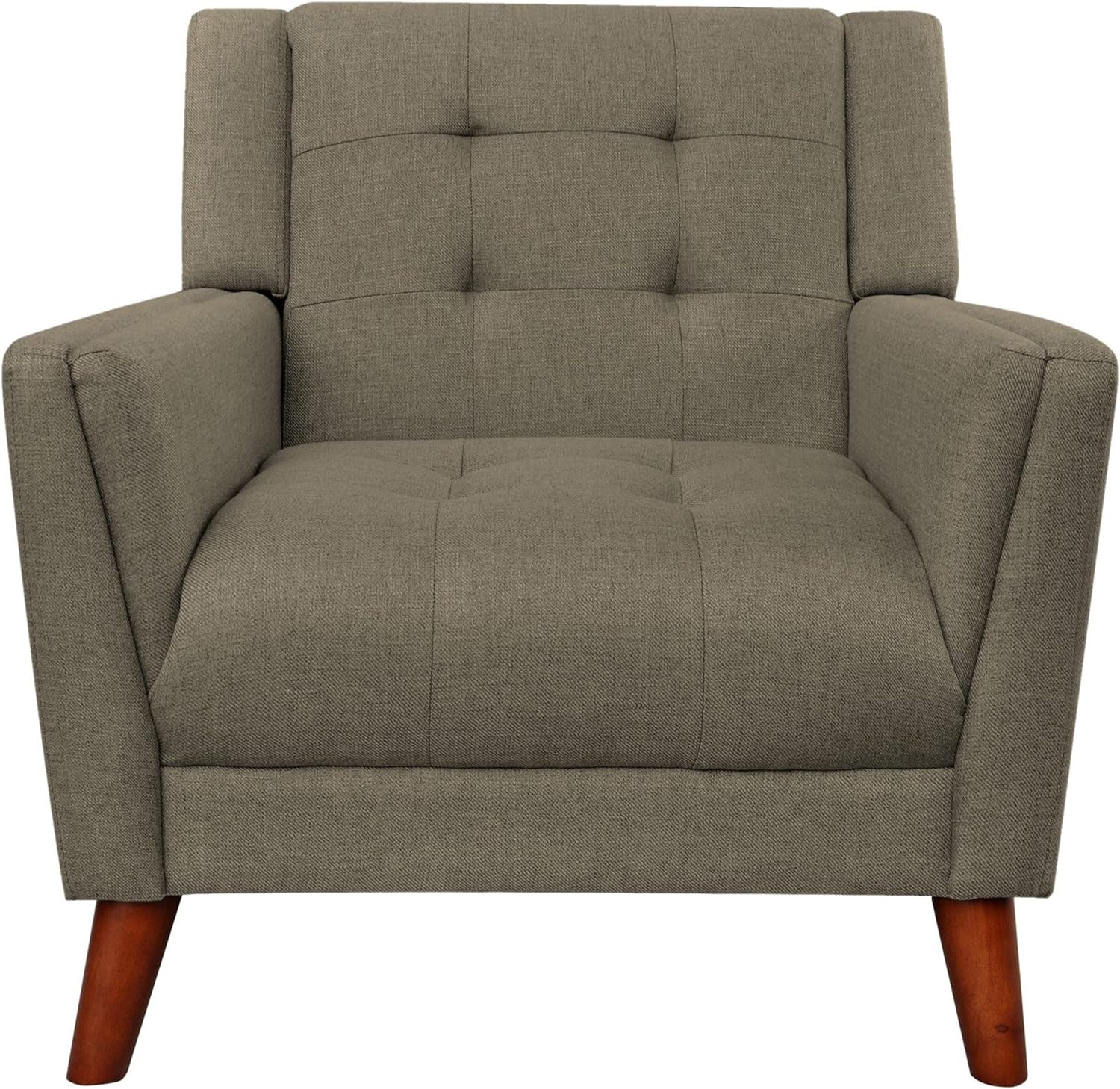 Christopher Knight Home Evelyn Mid Century Modern Fabric Arm Chair and Loveseat Set, Mocha-4