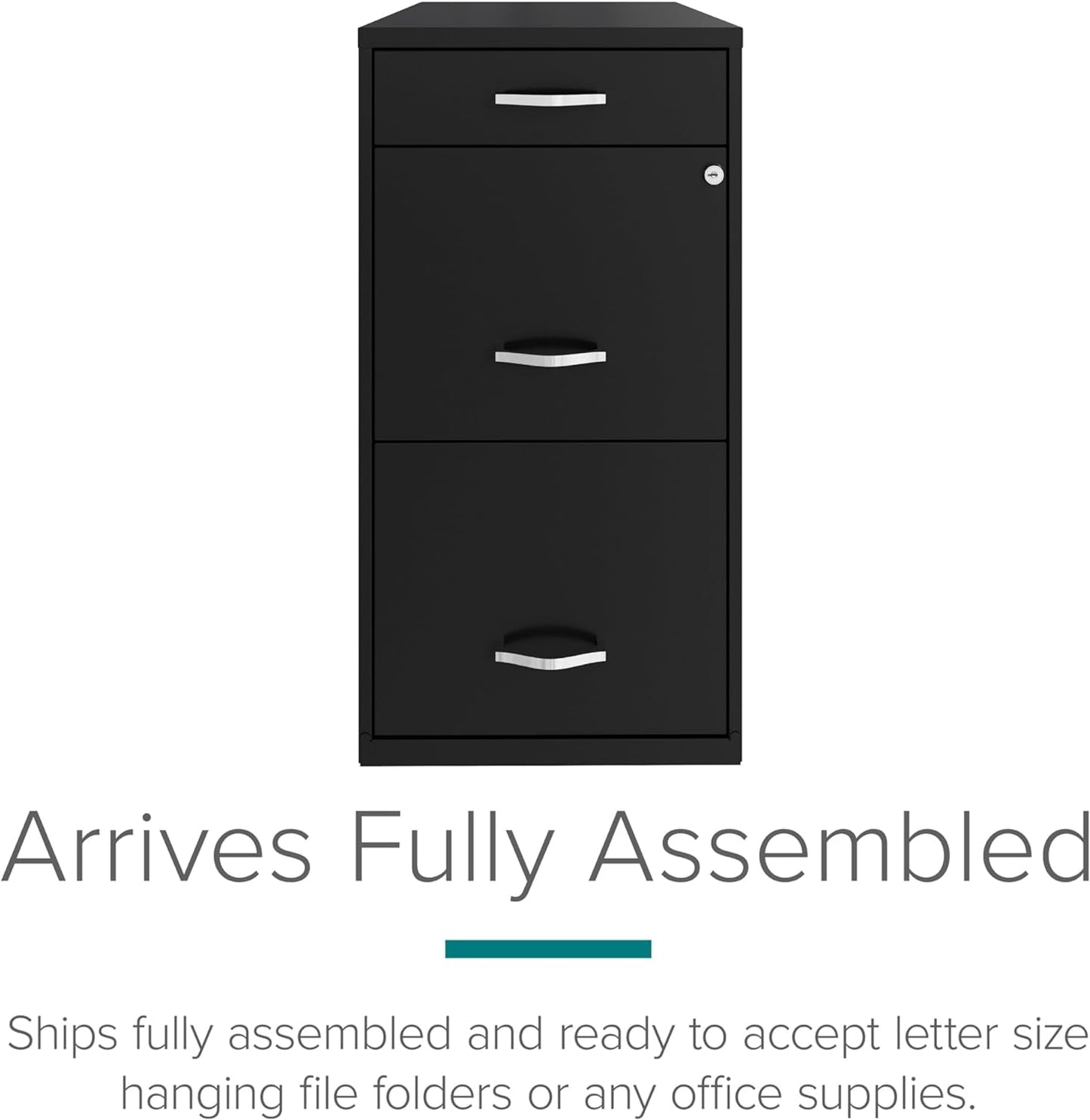 Locking 3-Drawer Steel File Cabinet-2