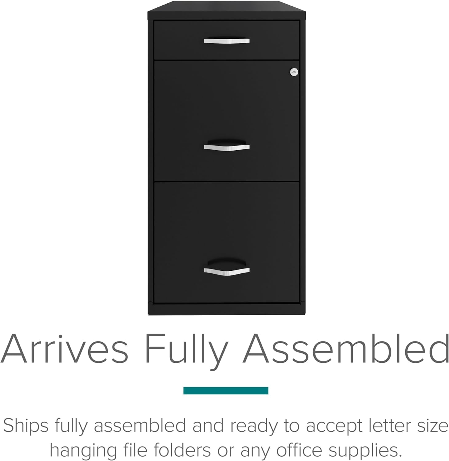 Locking 3-Drawer Steel File Cabinet-2