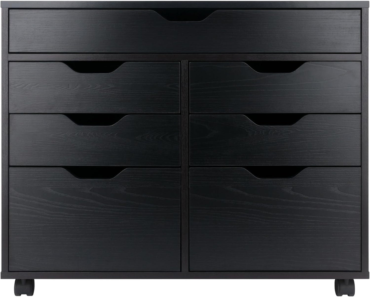 Halifax Storage Mobile Cabinets, 2 Doors, 4 Drawers, 1 Wide Drawer, for Home Office, Black-3