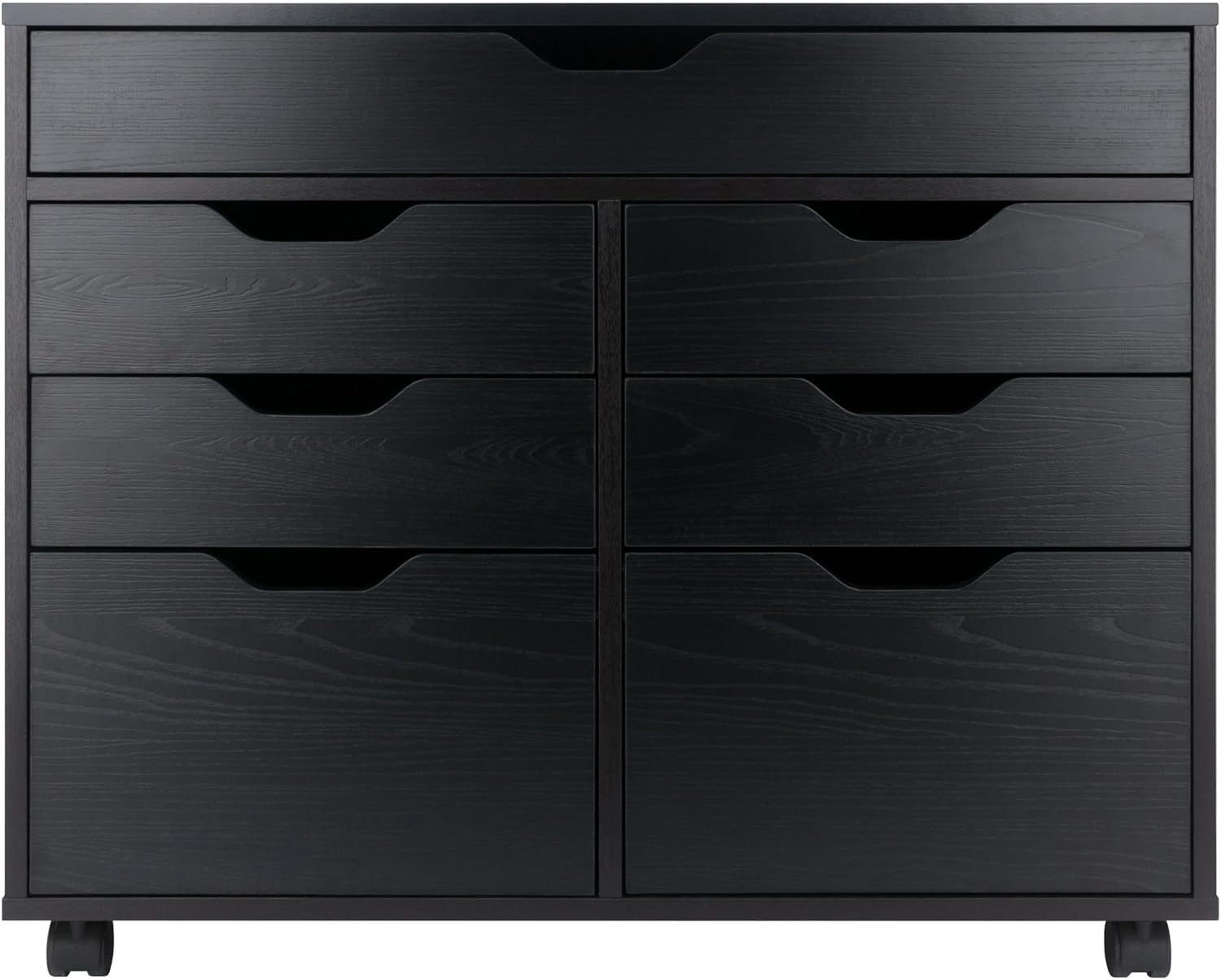 Halifax Storage Mobile Cabinets, 2 Doors, 4 Drawers, 1 Wide Drawer, for Home Office, Black-3