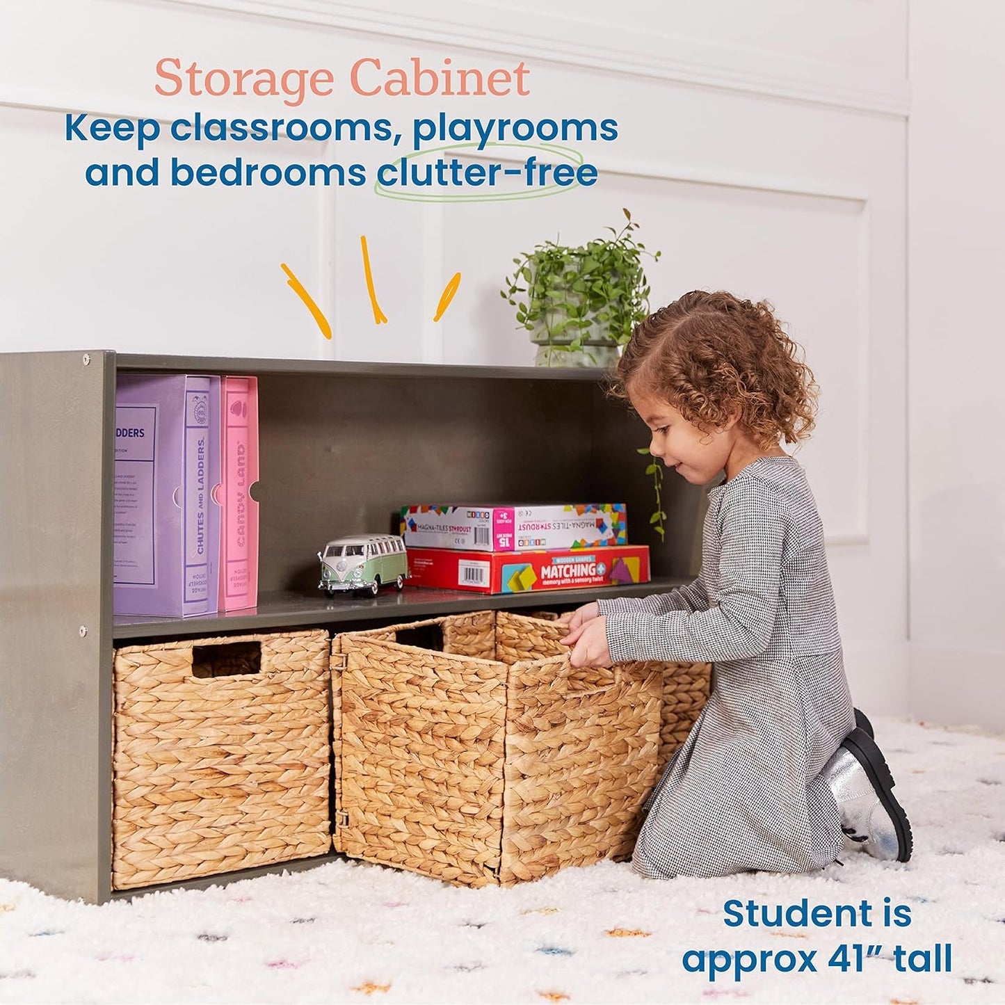 Streamline 2-Shelf Storage Cabinet, 24In, Kid'S Bookshelf, Grey Wash-3