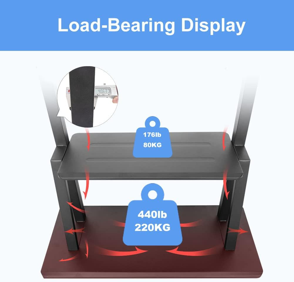 Mobile TV Cart,Rolling Tvs Cart on Wheels Height Adjustable Heavy-Duty Floor Stand Base for 42-86 Inch LCD LED OLED Flat Panel Screens Smartboard Movable Holds up to 176Lbs with Shelf-3