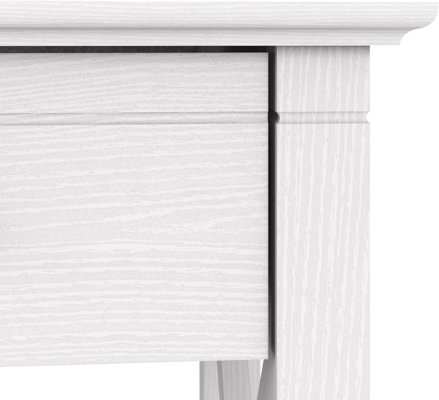 Bush Furniture Key West 60W Modern Farmhouse L Shaped Desk in Pure White Oak | 60-Inch Corner Table Workstation for Home Office-3