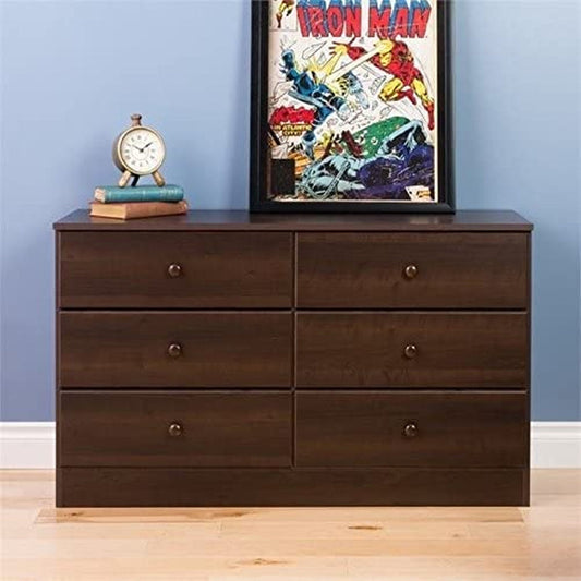 Astrid 6-Drawer Double Dresser, Espresso-0