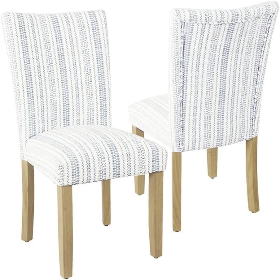 Classic Parsons Dining Chair -Blue Farmhouse Stripe (Set of 2)-0