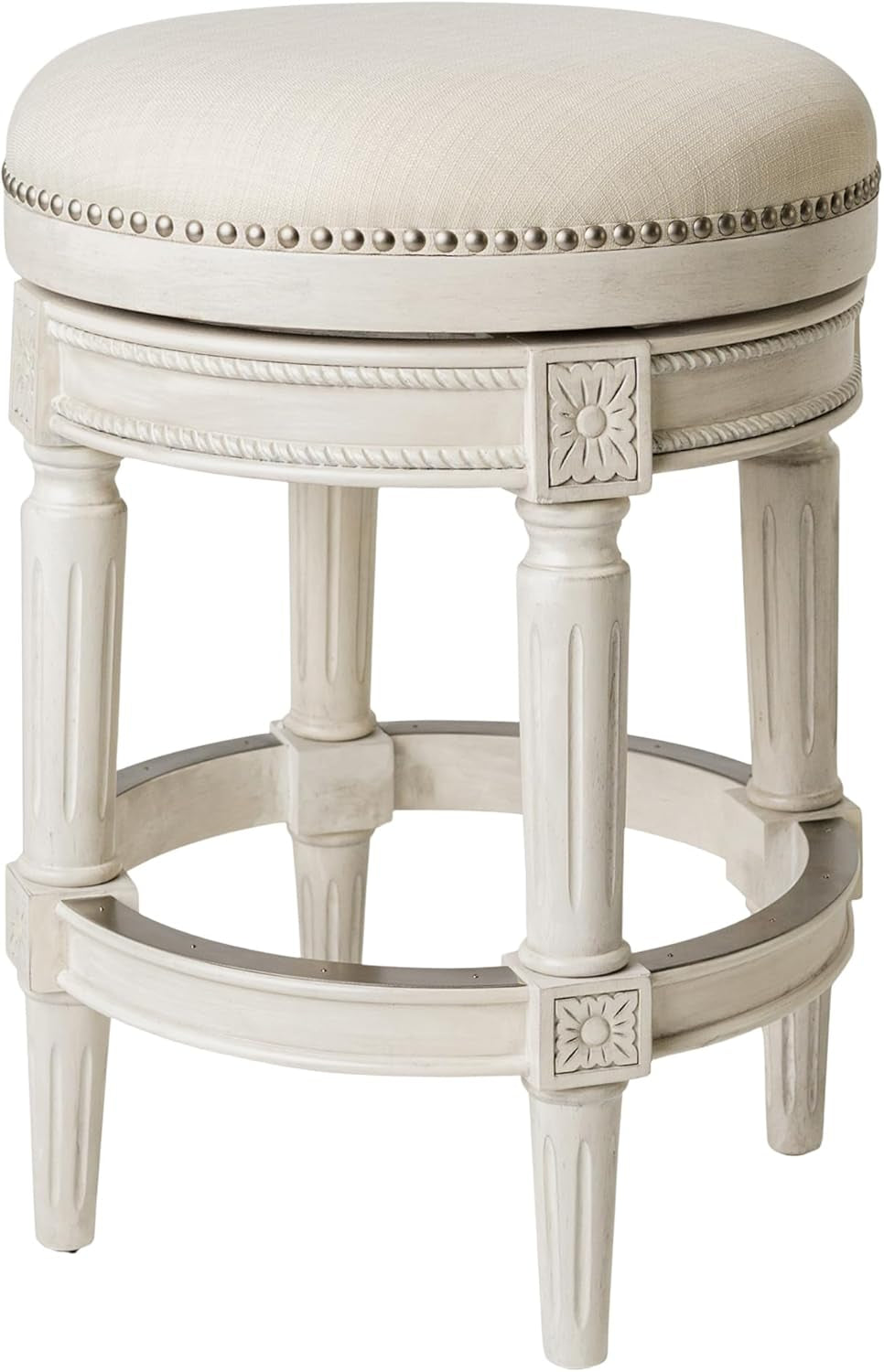 26" White Oak Counter Stool, Natural Fabric-0