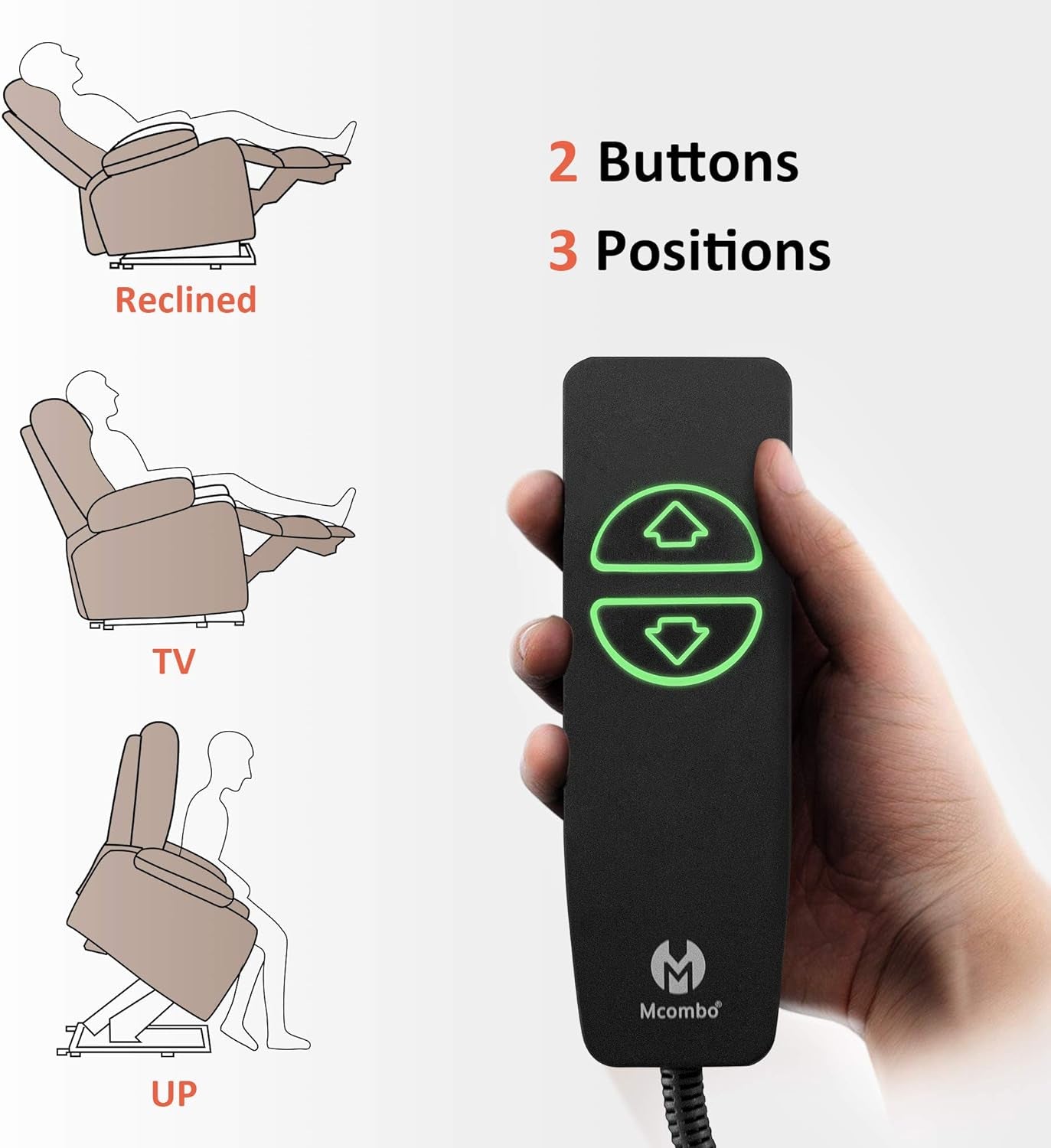 Power Lift Recliner Chair with Extended Footrest for Big Elderly People, Faux Leather R7289 (Dark Brown, Medium-Wide)-3