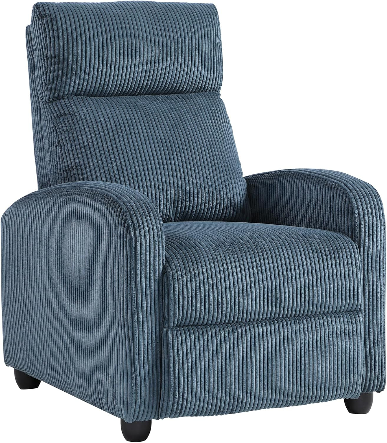 Midnight Blue Corduroy Pushback Recliner Chair Living Office-2