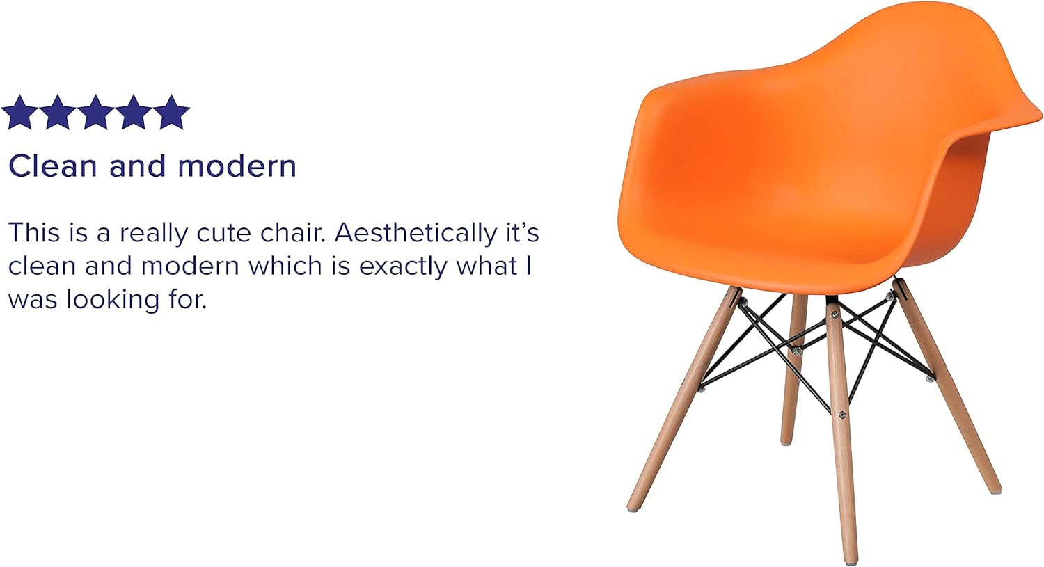 Alonza Series Orange Plastic Chair with Wooden Legs-3