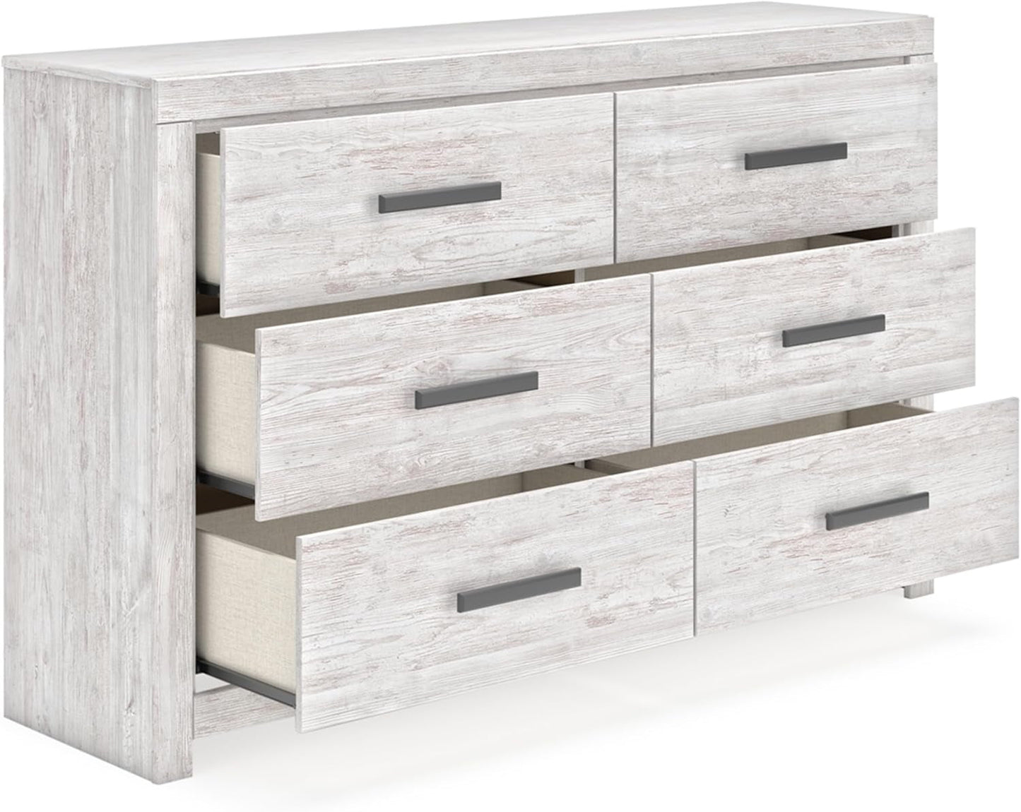 Cayboni Vintage 6 Drawer Dresser with Safety Stop for Bedroom, White-4