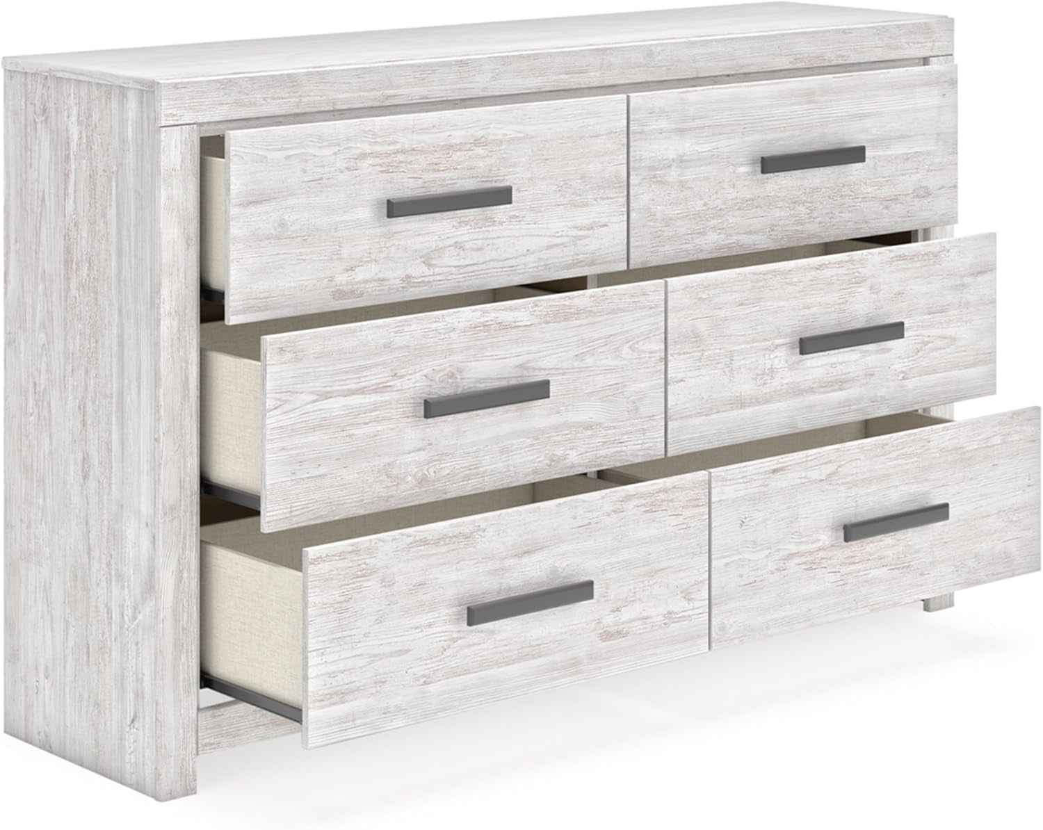 Cayboni Vintage 6 Drawer Dresser with Safety Stop for Bedroom, White-4