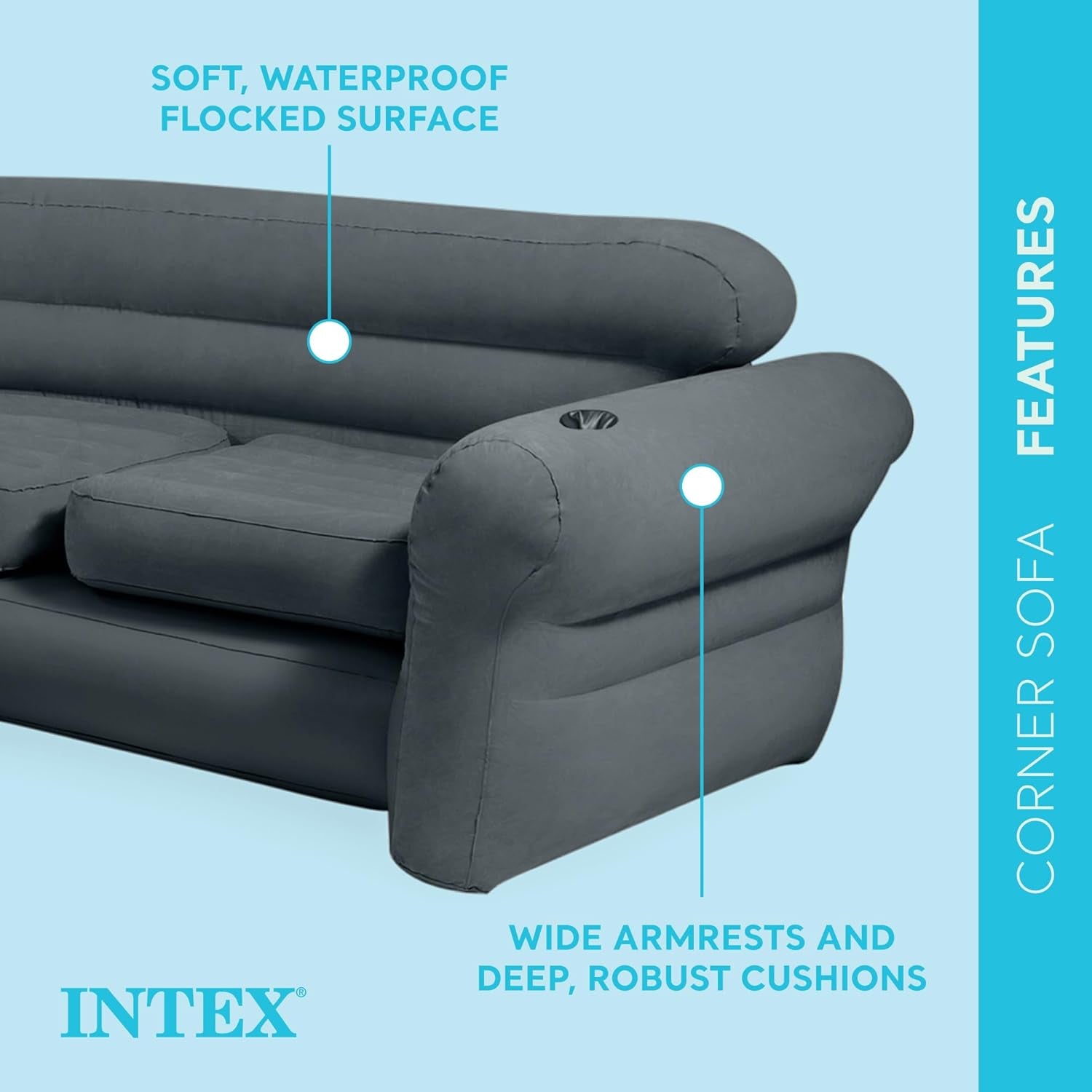 Indoor Inflatable Sofa Set Corner, Chairs, Ottomans, Valves-4