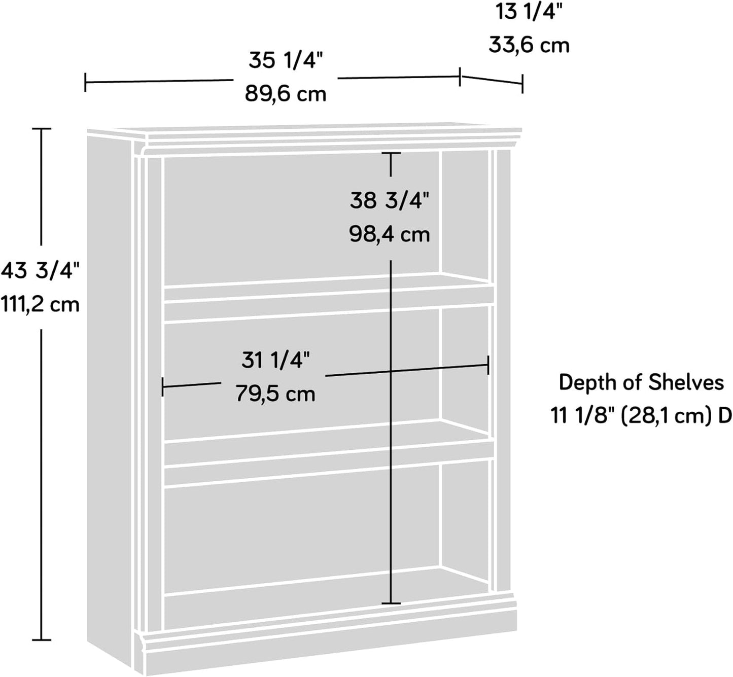 3 Tier Book Shelf Wooden Bookcase Multipurpose Bookshelf for Home Office, Living Room, in Glacier Oak-2