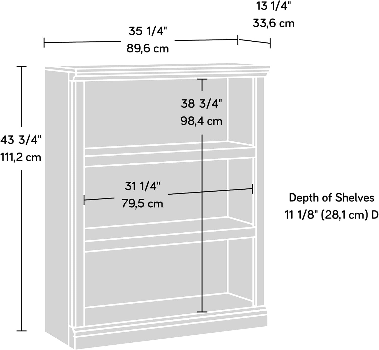 3 Tier Book Shelf Wooden Bookcase Multipurpose Bookshelf for Home Office, Living Room, in Glacier Oak-2